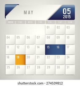 Vector of 2015 Modern Calendar Template