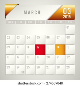 Vector of 2015 Modern Calendar Template