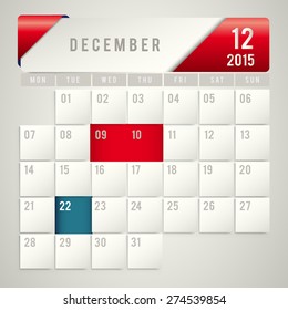 Vector of 2015 Modern Calendar Template