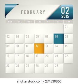 Vector of 2015 Modern Calendar Template