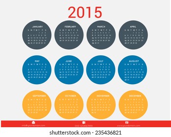 Vector 2015 New year calender. can be use for print.