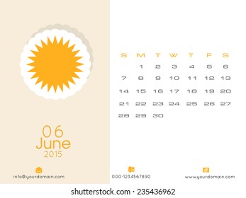 Vector 2015 New year calender. can be use for print.