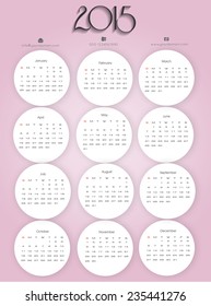 Vector 2015 new year calender. can be use for print and publishing.