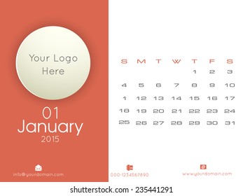Vector 2015 new year calender. can be use for print and publishing.
