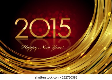 Vector 2015 red and gold glowing background