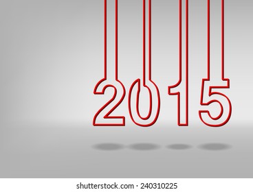 Vector : 2015 red wire and shadow vector background