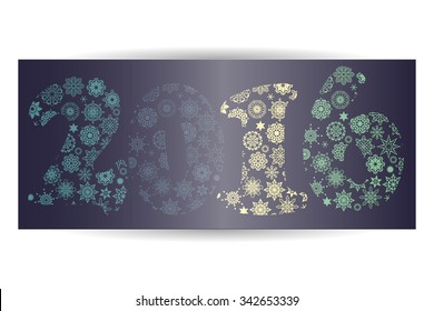 Vector 2016 Flayer with snowflakes