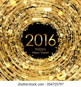 Vector 2016 glowing gold background