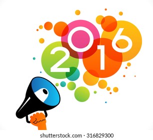 Vector 2016 Happy New Year background.  The file is saved in the version 10 EPS. This image contains transparency.