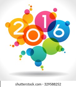Vector 2016 Happy New Year background.  The file is saved in the version 10 EPS. This image contains transparency.