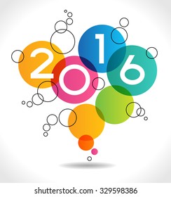 Vector 2016 Happy New Year background.  The file is saved in the version 10 EPS. This image contains transparency.