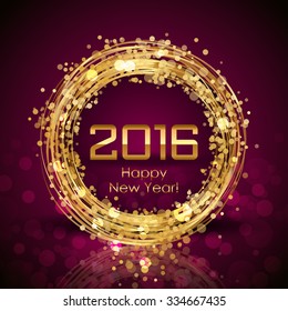 Vector 2016 Happy New Year glowing background