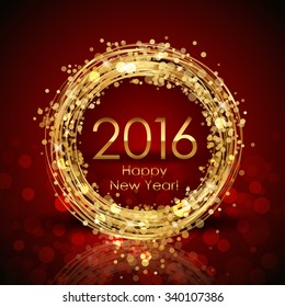 Vector 2016 Happy New Year glowing background