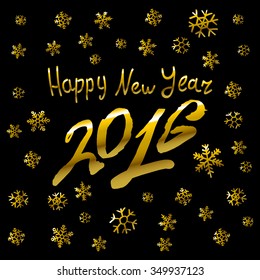 Vector - 2016 Happy New Year golden glowing art