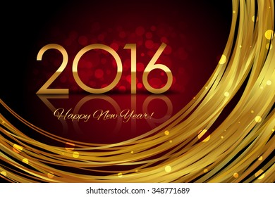 Vector 2016 red and gold glowing background