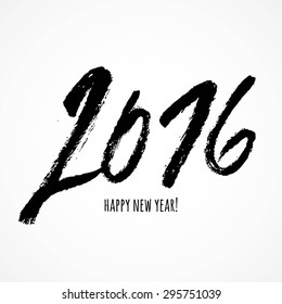 Vector 2016 year lettering, Typography black and white numbers calendar.