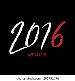Vector 2016 year lettering, Typography black and white numbers calendar.
