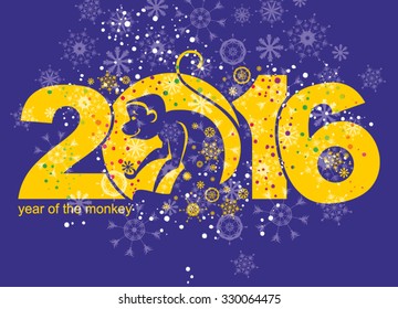 Vector 2016. Year of the monkey.