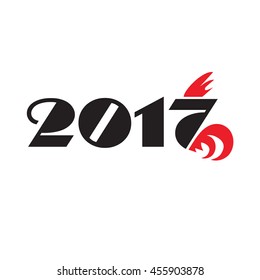 Vector 2017 Happy New Year with rooster

