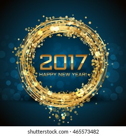 Vector 2017 Happy New Year glowing background