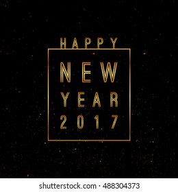 Vector 2017 Happy New Year background with gold.