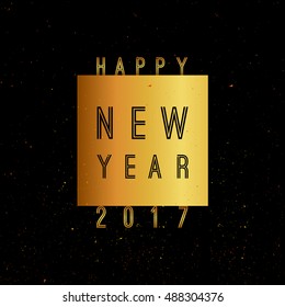 Vector 2017 Happy New Year background with gold.
