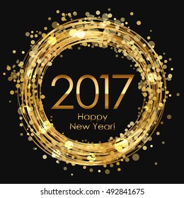 Vector 2017 Happy New Year glowing background