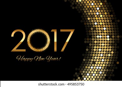 Vector - 2017 Happy New Year golden glowing