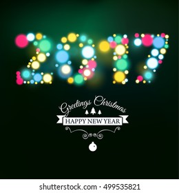 Vector 2017 Happy new year Text Design vector