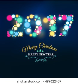 Vector 2017 Happy new year Text Design vector