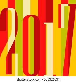 Vector 2017 Happy New Year background. calendar cover, typographic vector illustration.