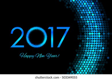 Vector 2017 Happy New Year purple background