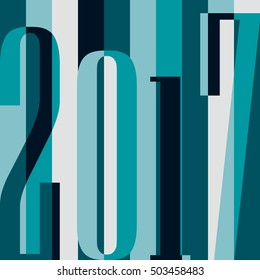 Vector 2017 Happy New Year background. calendar cover, typographic vector illustration.