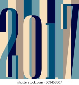 Vector 2017 Happy New Year background. calendar cover, typographic vector illustration.