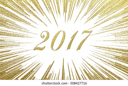 Vector 2017 Happy New Year background . The figures with gold glitter.