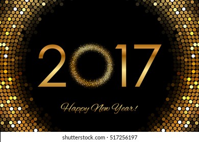 Vector - 2017 Happy New Year glowing background