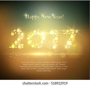 Vector 2017 Happy New Year background with sample text.