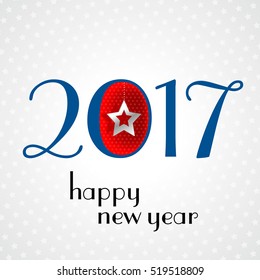Vector 2017 Happy New Year background with white
