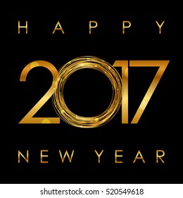 Vector - 2017 Happy New Year glowing background