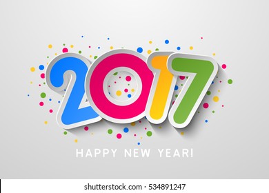 Vector 2017 Happy New Year colorful background