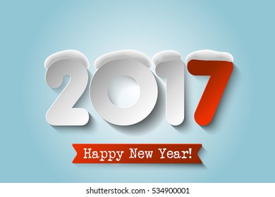 Vector 2017 Happy New Year background. clean design