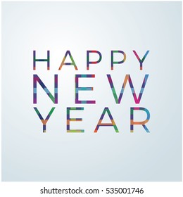 Vector 2017 Happy New Year colorful background. New Year party greeting card, poster design