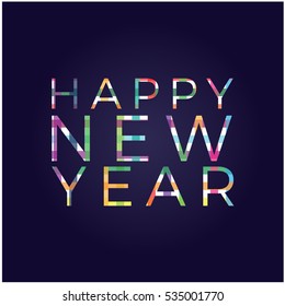 Vector 2017 Happy New Year colorful background. New Year party greeting card, poster design