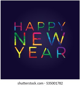 Vector 2017 Happy New Year colorful background. New Year party greeting card, poster design