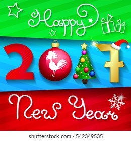 Vector 2017 Happy New Year background 