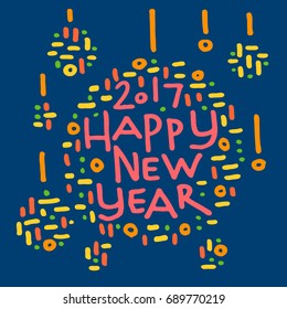 Vector 2017 Happy New Year background greeting holiday flayer brochure layout card design illustration