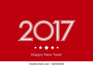 Vector 2017 red background with 5 stars