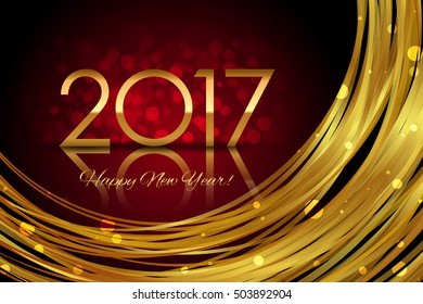 Vector 2017 red and gold glowing background