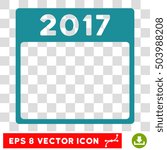 Vector 2017 Year Calendar Template EPS vector icon. Illustration style is flat iconic soft blue symbol on a transparent background.