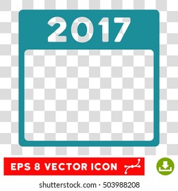 Vector 2017 Year Calendar Template EPS vector icon. Illustration style is flat iconic soft blue symbol on a transparent background.